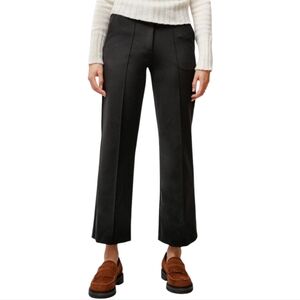Dusan Straight Leg Welted Seam Black Ankle Length Trouser Pants Women's XS 38